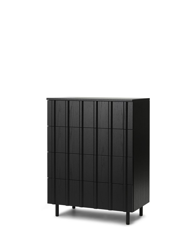 KOMODA RIB w. 4 Drawers | Soft Black