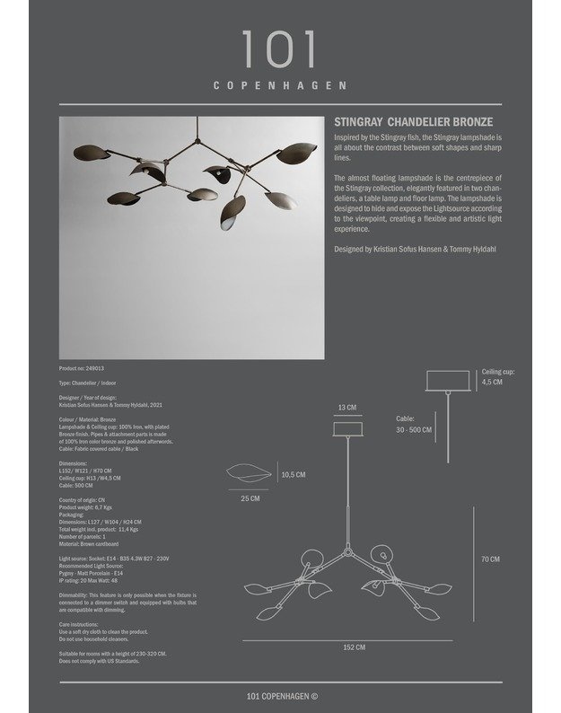 STINGRAY CHANDELIER | Bronze 9