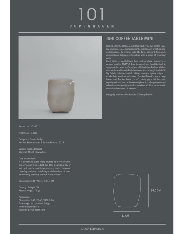 ISHI COFFEE TABLE | Smoked Desert | +sizes 4