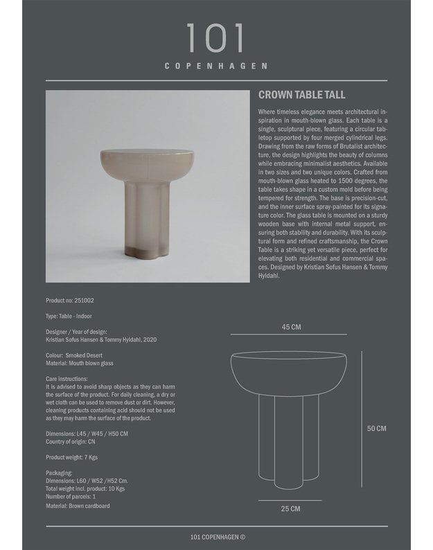 CROWN TABLE TALL | Smoked Sand 3