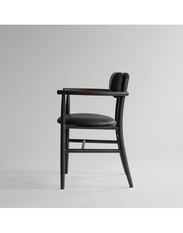 NAMA DINING CHAIR ARMREST | Aniline Leather Black 3