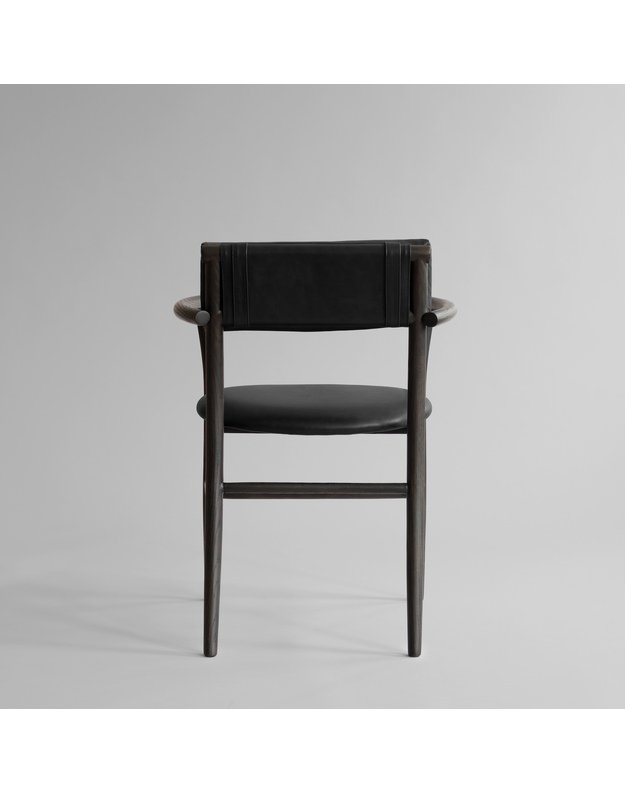 NAMA DINING CHAIR ARMREST | Aniline Leather Black 5