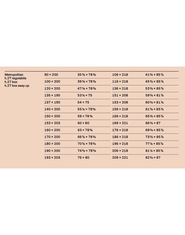 BED METROPOLITAN H27 18
