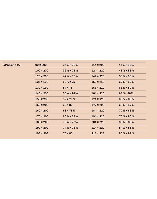 BED EDEN SOFT H22 14
