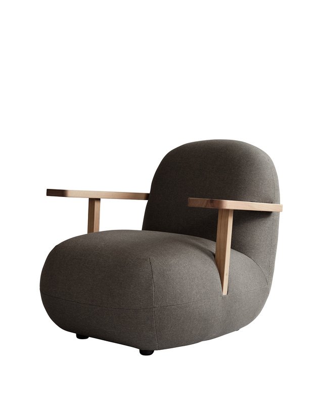 FOTELIS TOE ARMREST Teak | Stone Gray
