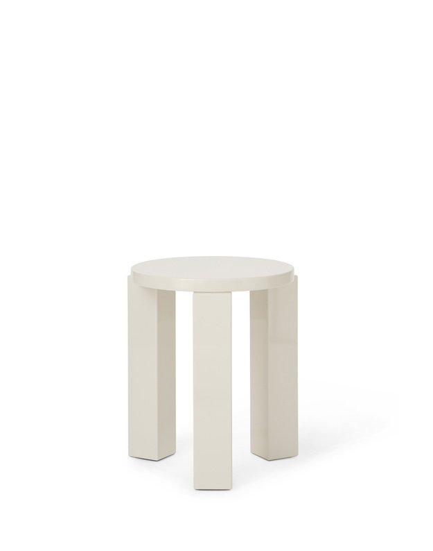 STALIUKAS / TABURETĖ ATLAS ROUND | Lacquered Creme