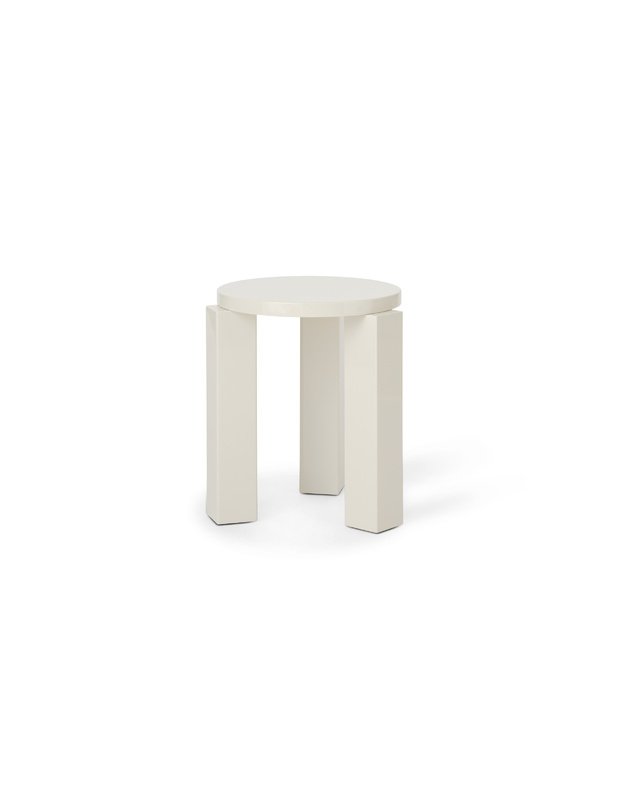 STALIUKAS / TABURETĖ ATLAS ROUND | Lacquered Creme