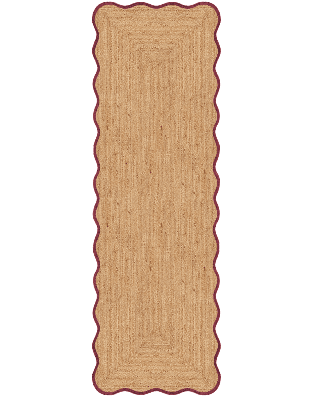 SCALLOP JUTE BURGUNDY kilimas