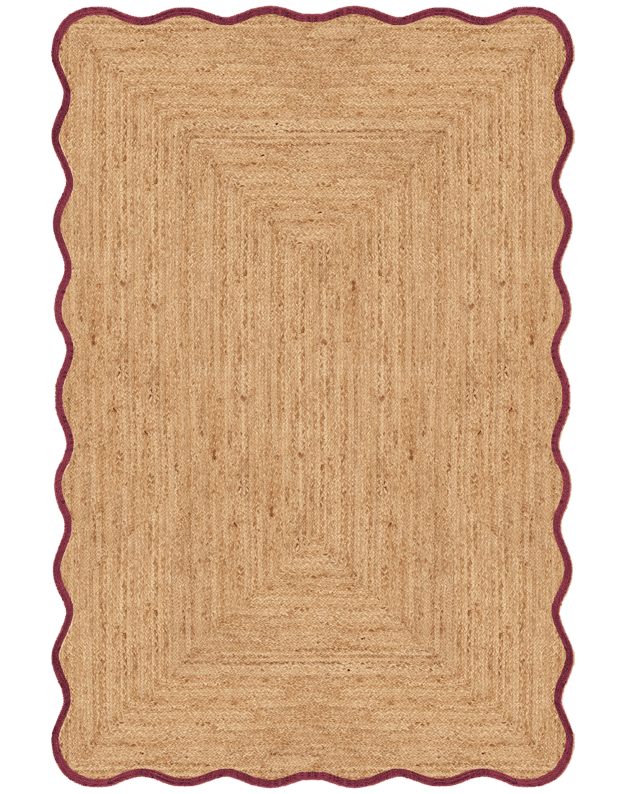 SCALLOP JUTE BURGUNDY kilimas