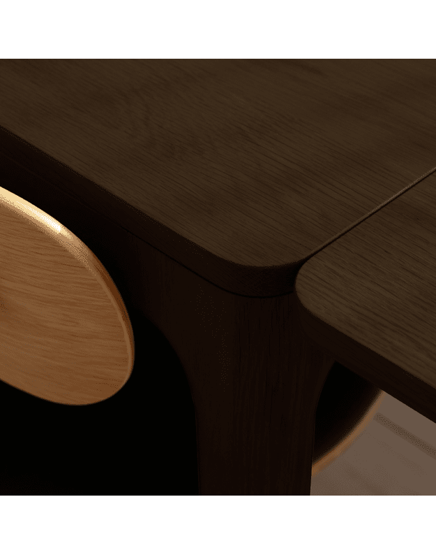 HEART'N'SOUL EXTENDABLE DINING TABLE 120/220 | Dark Oak