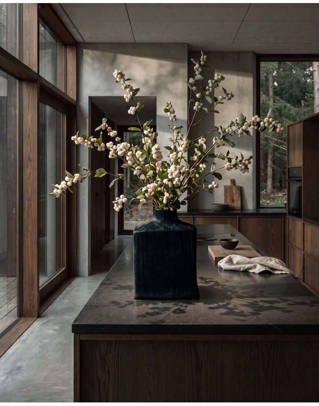 VAZA SHIN MEDIO | Carved Dark Green