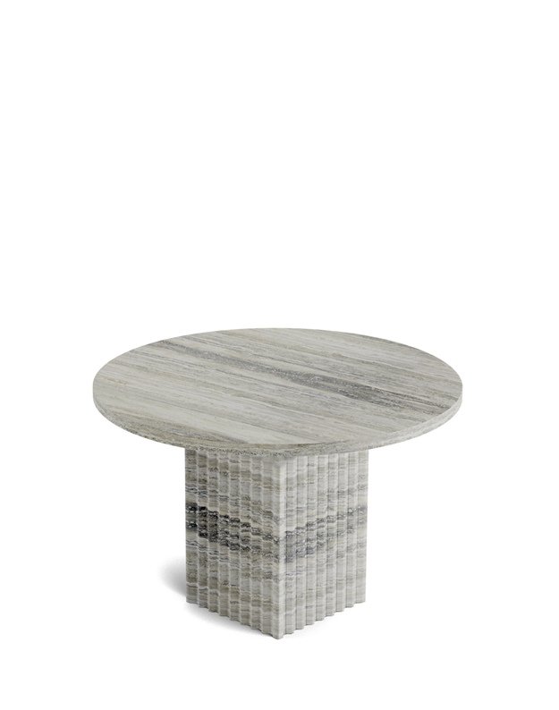 SOHO COFFEE TABLE small| silver travertine