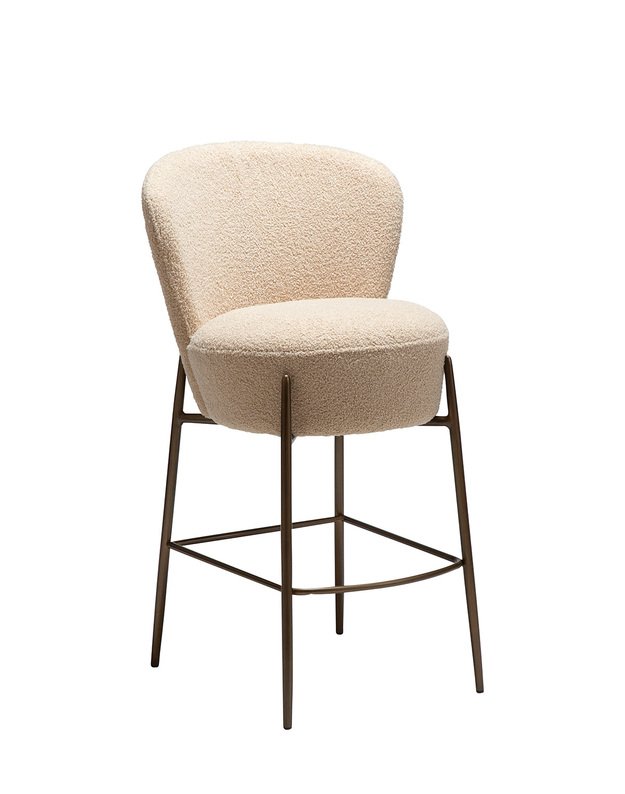 ORBIT bar stool | frosted almond boucle 