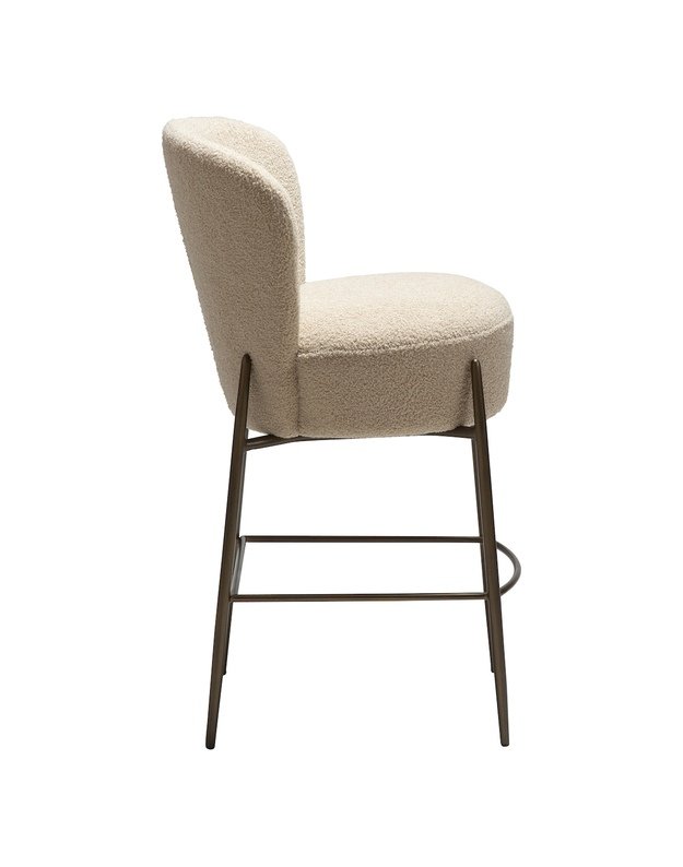 ORBIT bar stool | frosted almond boucle 