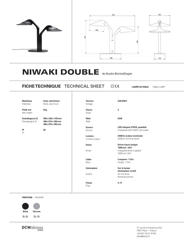 NIWAKI DOUBLE TABLE LAMP | +colours