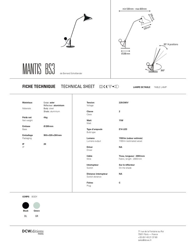 MANTIS BS3 TABLE LAMP 