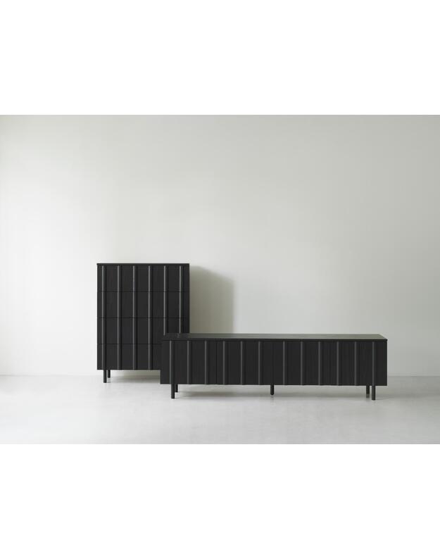 KOMODA RIB w. 4 Drawers | Soft Black