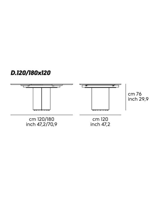 IŠSKLEIDŽIAMAS STALAS SESAMO D120/180 | +spalvos 14