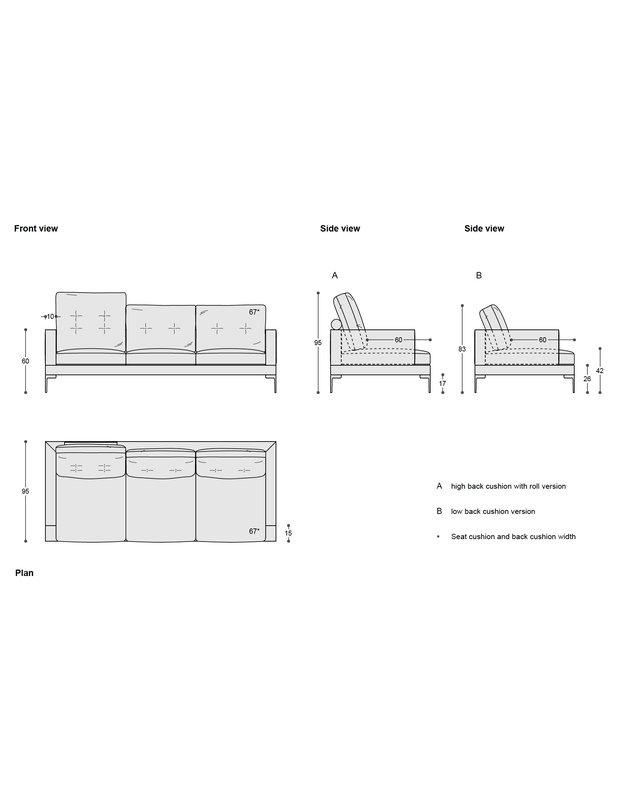 ESSENTIEL SOFA by Sergio Bicego | +sizes 10