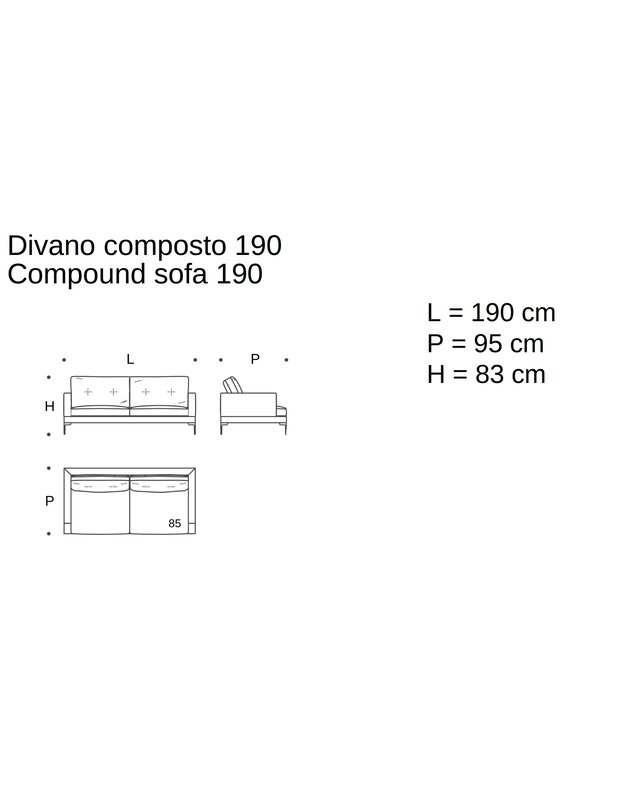 ESSENTIEL SOFA by Sergio Bicego | +sizes 7