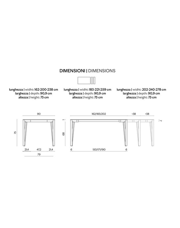 DECAPO EXTENDIBLE TABLE | +sizes 10