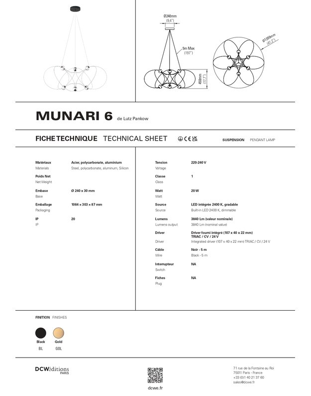 MUNARI 6 PENDANT LAMP | +colours 8