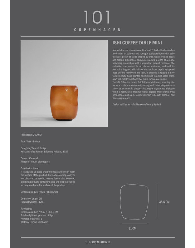 ISHI COFFEE TABLE | Caramel | +sizes 7