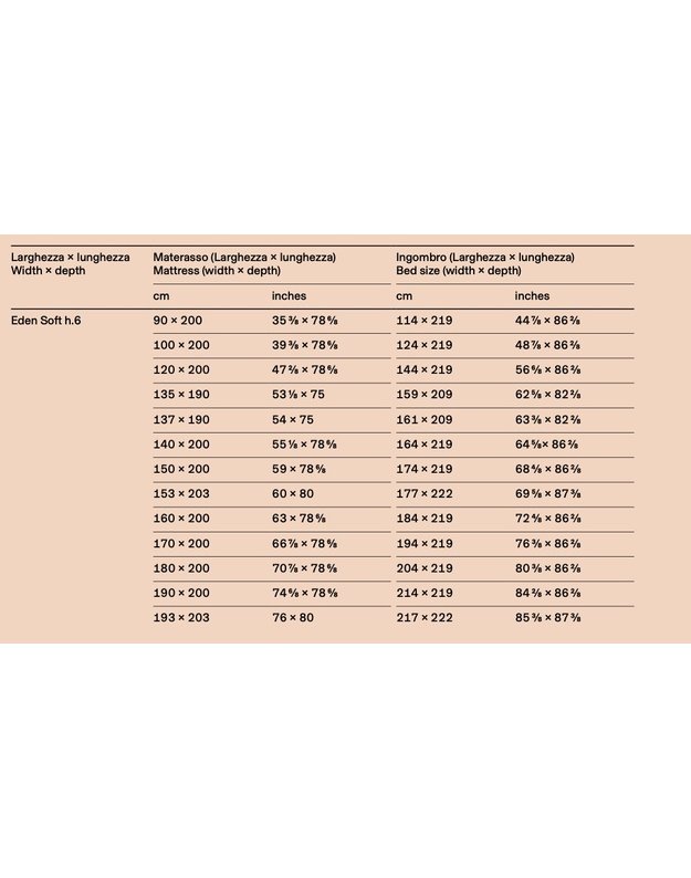 BED EDEN SOFT H6 13