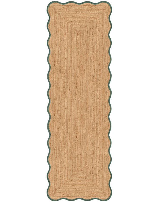 SCALLOP JUTE DARK GREEN kilimas
