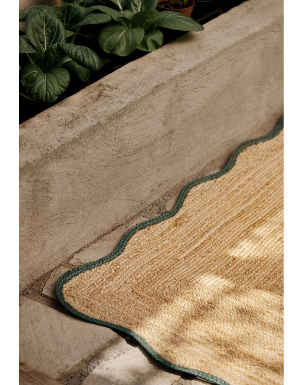 SCALLOP JUTE DARK GREEN kilimas