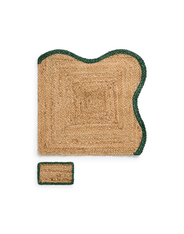 SCALLOP JUTE DARK GREEN kilimas