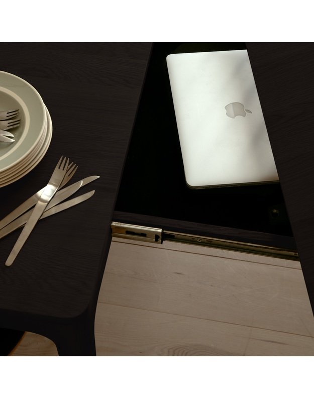 HEART'N'SOUL EXTENDABLE DINING TABLE 120/220 | Black Oak