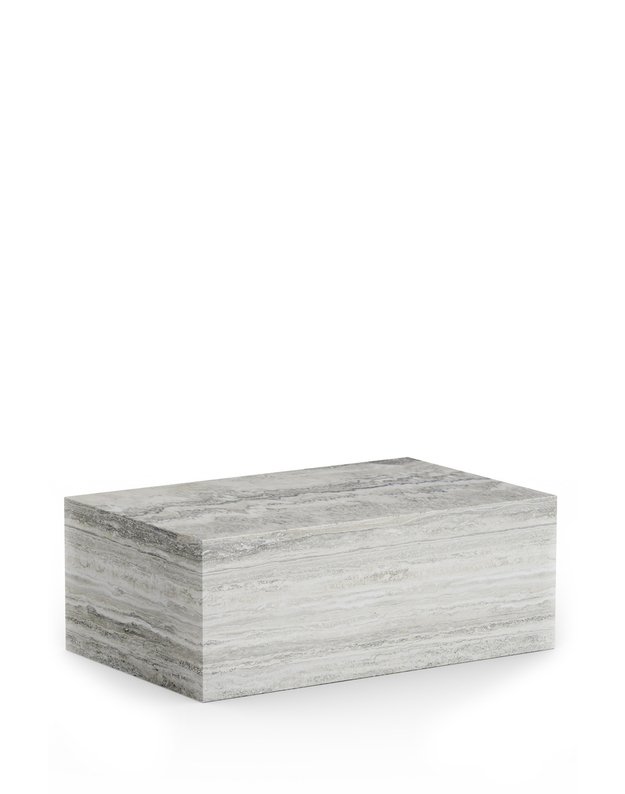 CUBISM COFFEE TABLE large | silver travertine