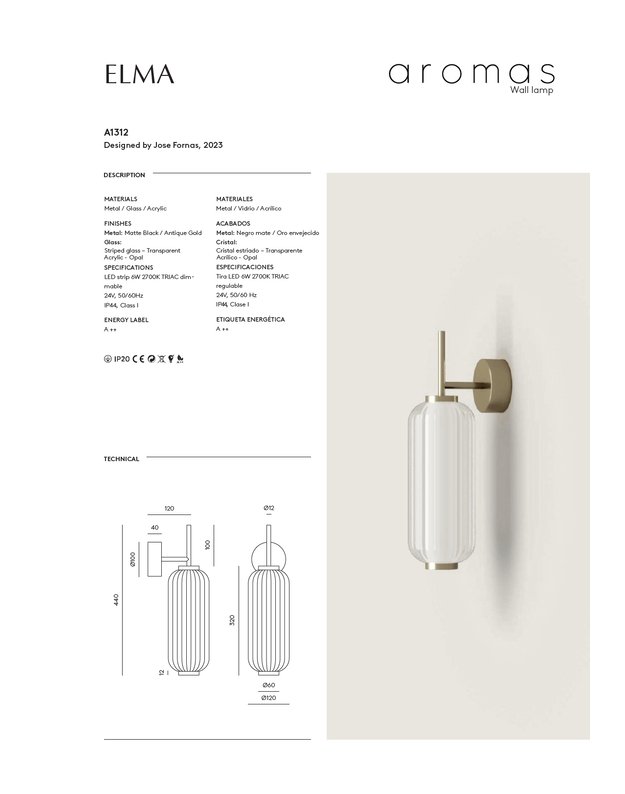 SIENINIS ŠVIESTUVAS ELMA | +spalvos 2