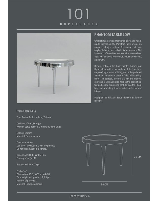 PHANTOM TABLE LOW | Chrome