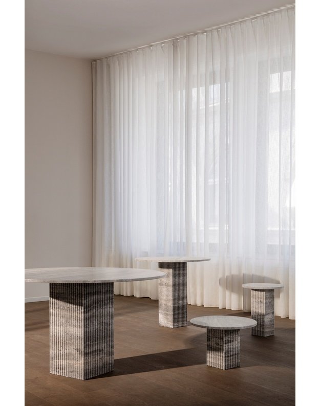 SOHO VALGOMOJO STALAS silver travertine | +dydžiai