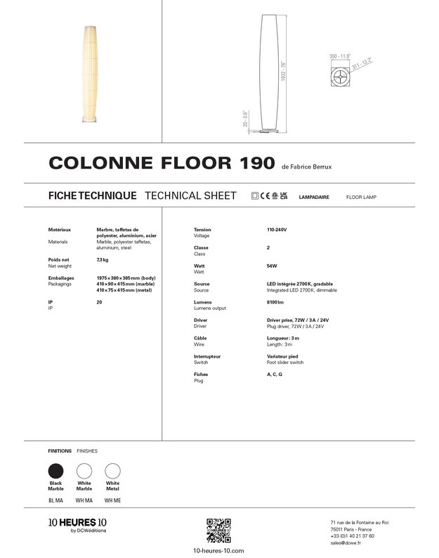PASTATOMAS ŠVIESTUVAS COLONNE | +spalvos 8