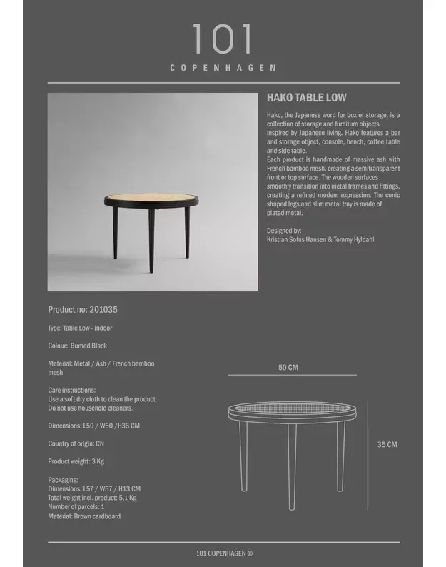 HAKO TABLE LOW | Burned Black 5