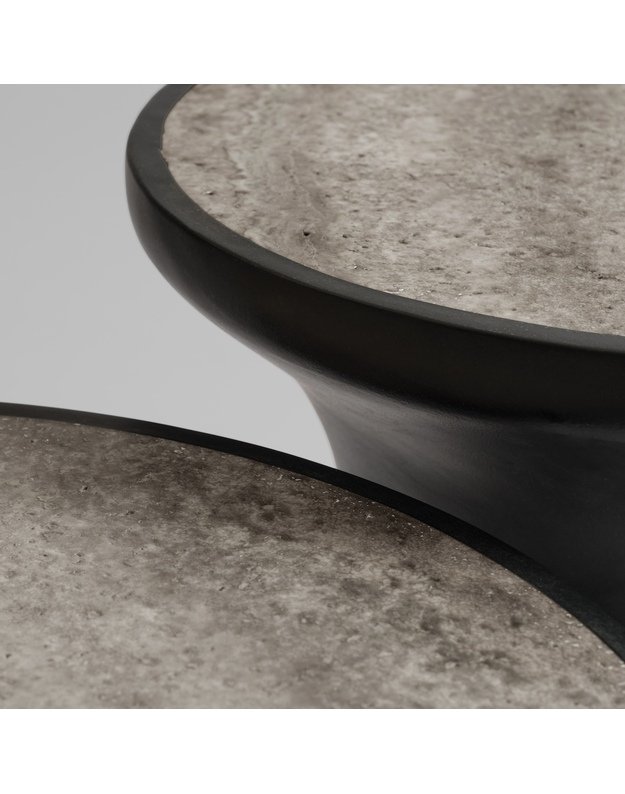 TRUMPET TABLE TALL | Silver Travertine 4