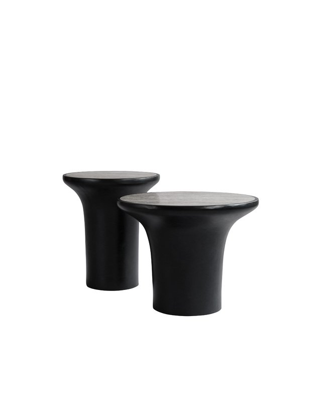 TRUMPET TABLE TALL | Silver Travertine 3