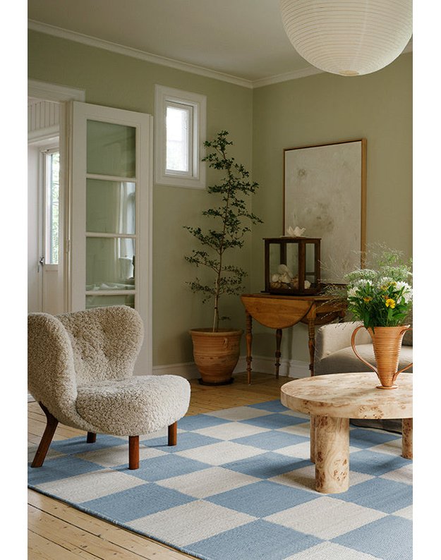 CHESS CORNFLOWER BLUE kilimas