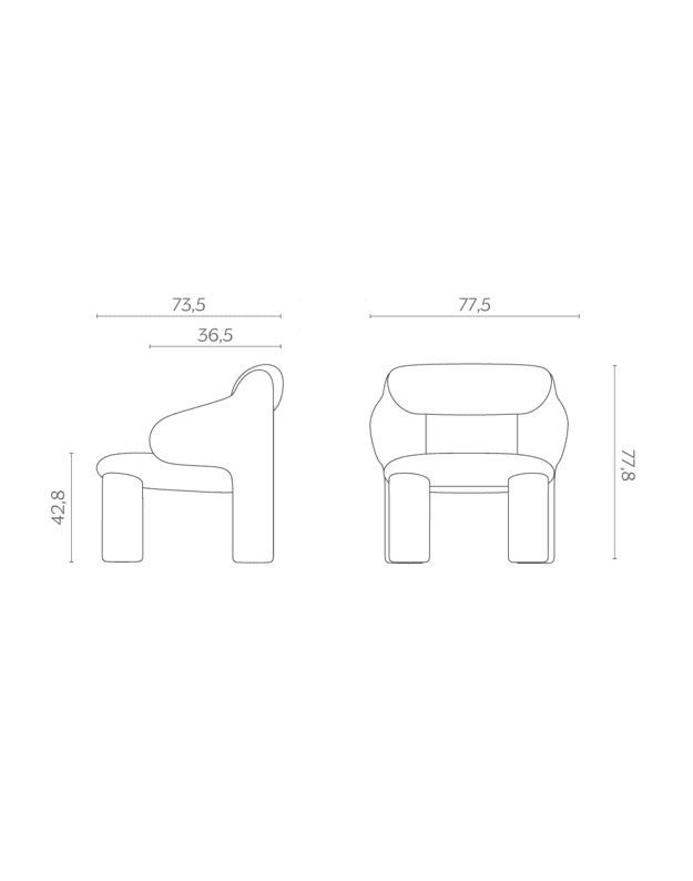 AMIONA ARMCHAIR WITH ARMRESTS | +colours