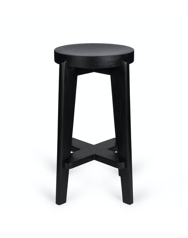 WOOD counter stool | charcoal black