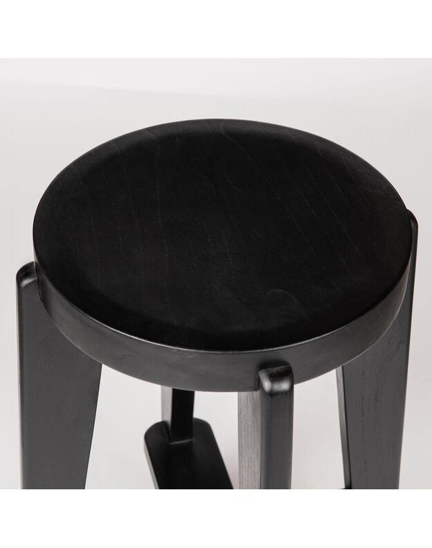 WOOD pusbario kėdė | charcoal black