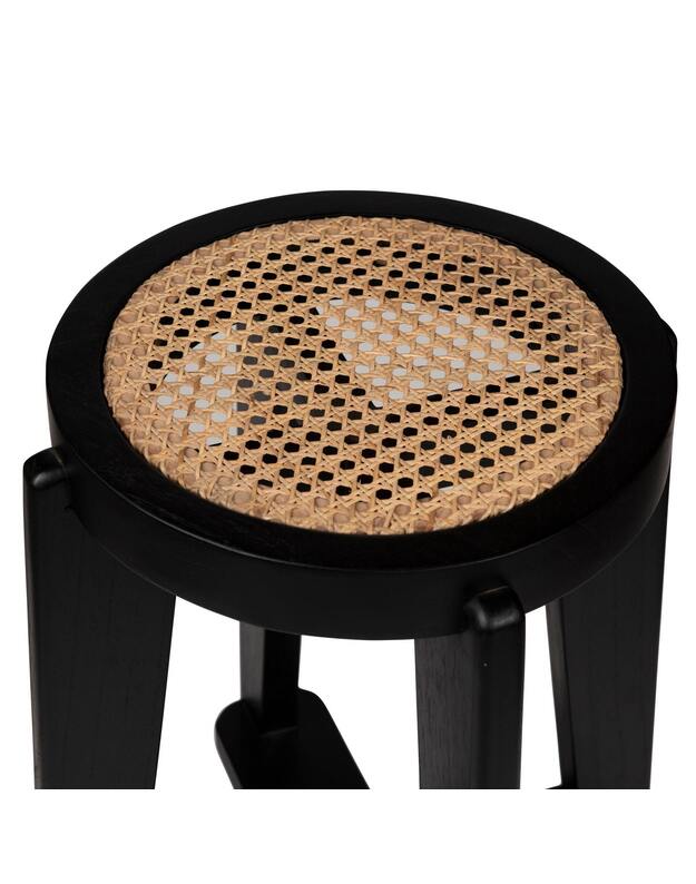CANE counter stool | charcoal black