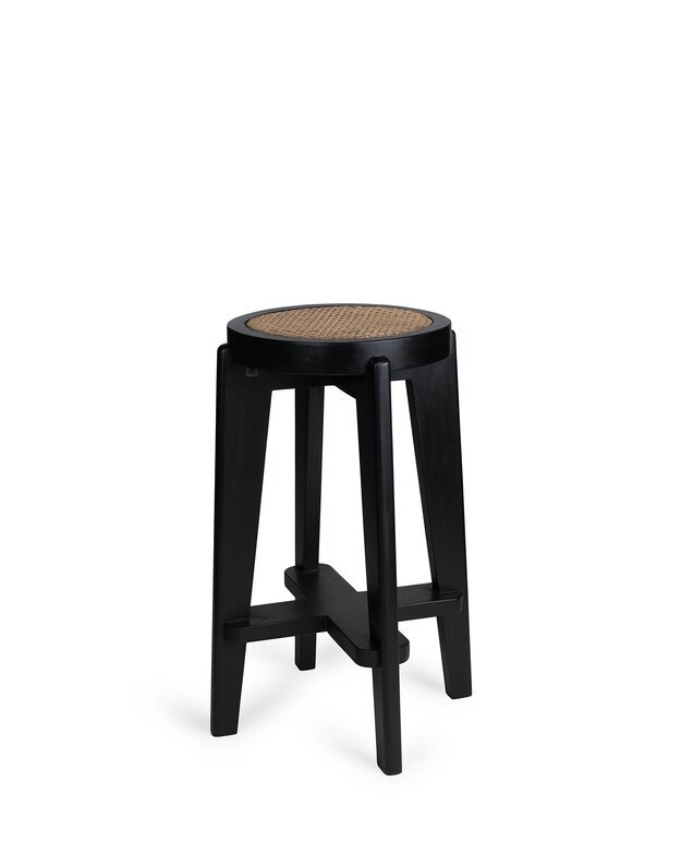 CANE counter stool | charcoal black