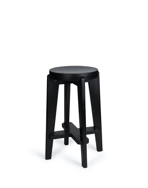 WOOD counter stool | charcoal black