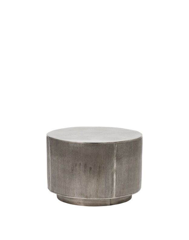 COFFEE TABLE ROTA brushed silver H35cm