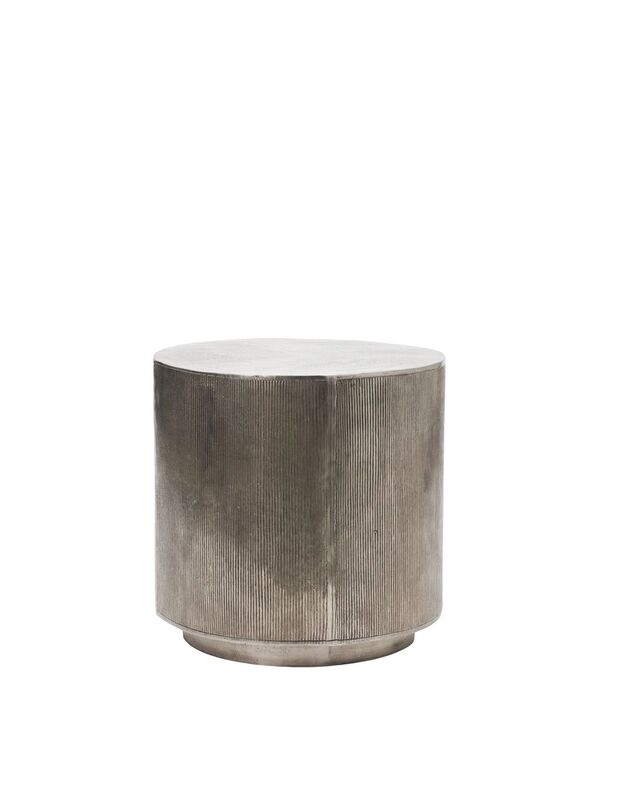 COFFEE TABLE ROTA brushed silver H50cm