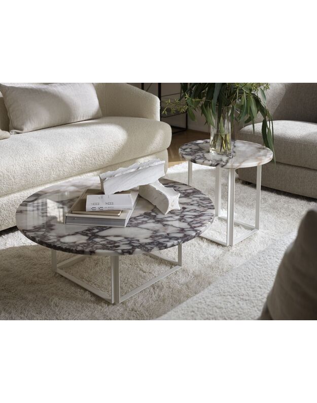 COFFEE TABLE FLORENCE D50cm |  white viola marble 